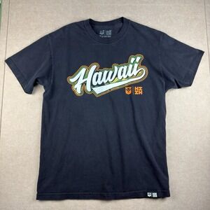 HIFINEST‎ Hawaii T-Shirt Men L Black Graphic Tee Iulai Line 2019 Streetwear